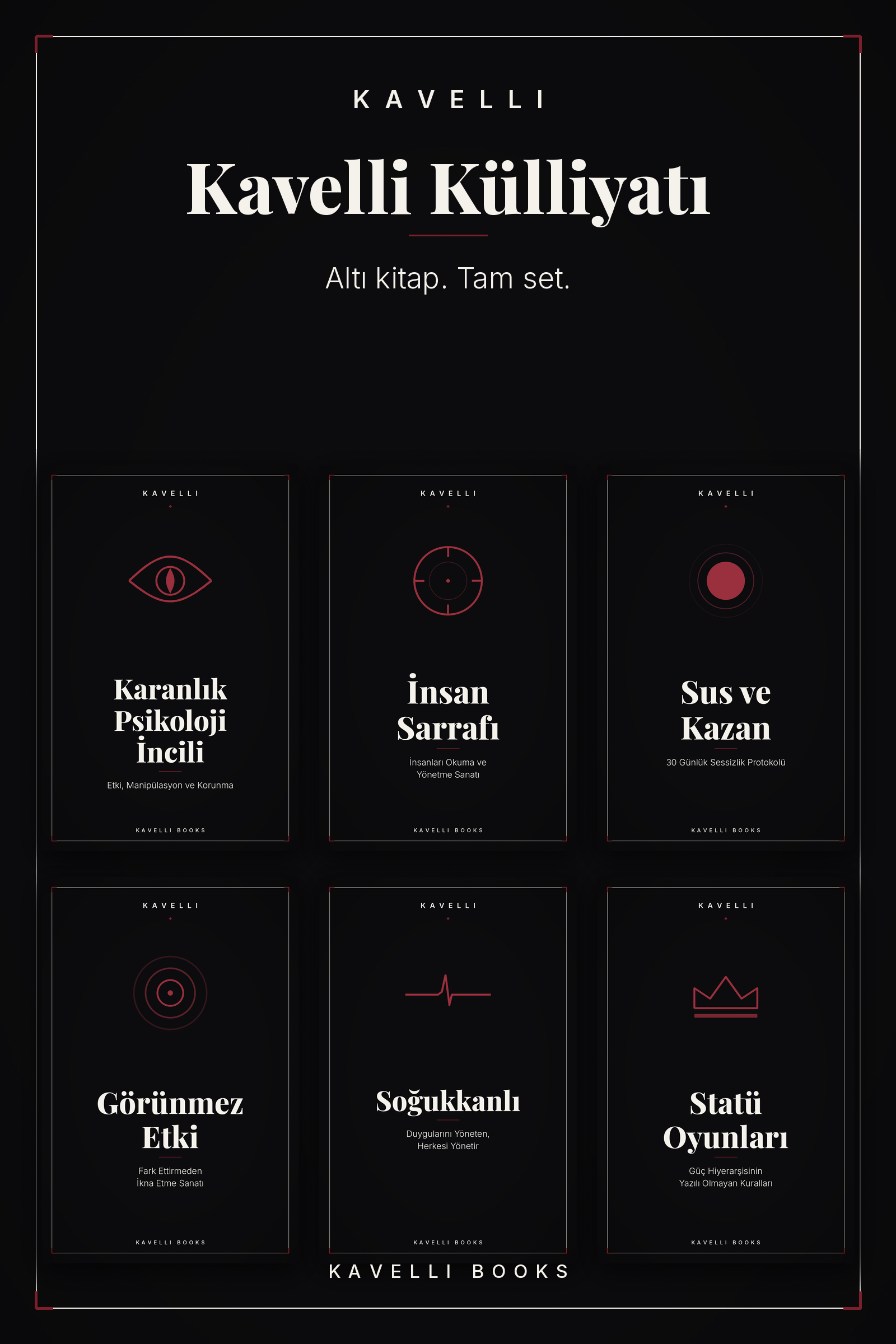 Kavelli Külliyatı 6 kitaplık tam set kapağı | Kavelli Books